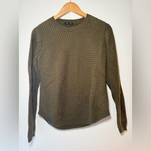 Textured Olive Women's Crew Neck Sweater